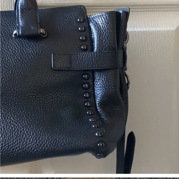Like New RARE Coach Swagger 37 Satchel Ombré Rivets in black leather - Picture 14 of 14